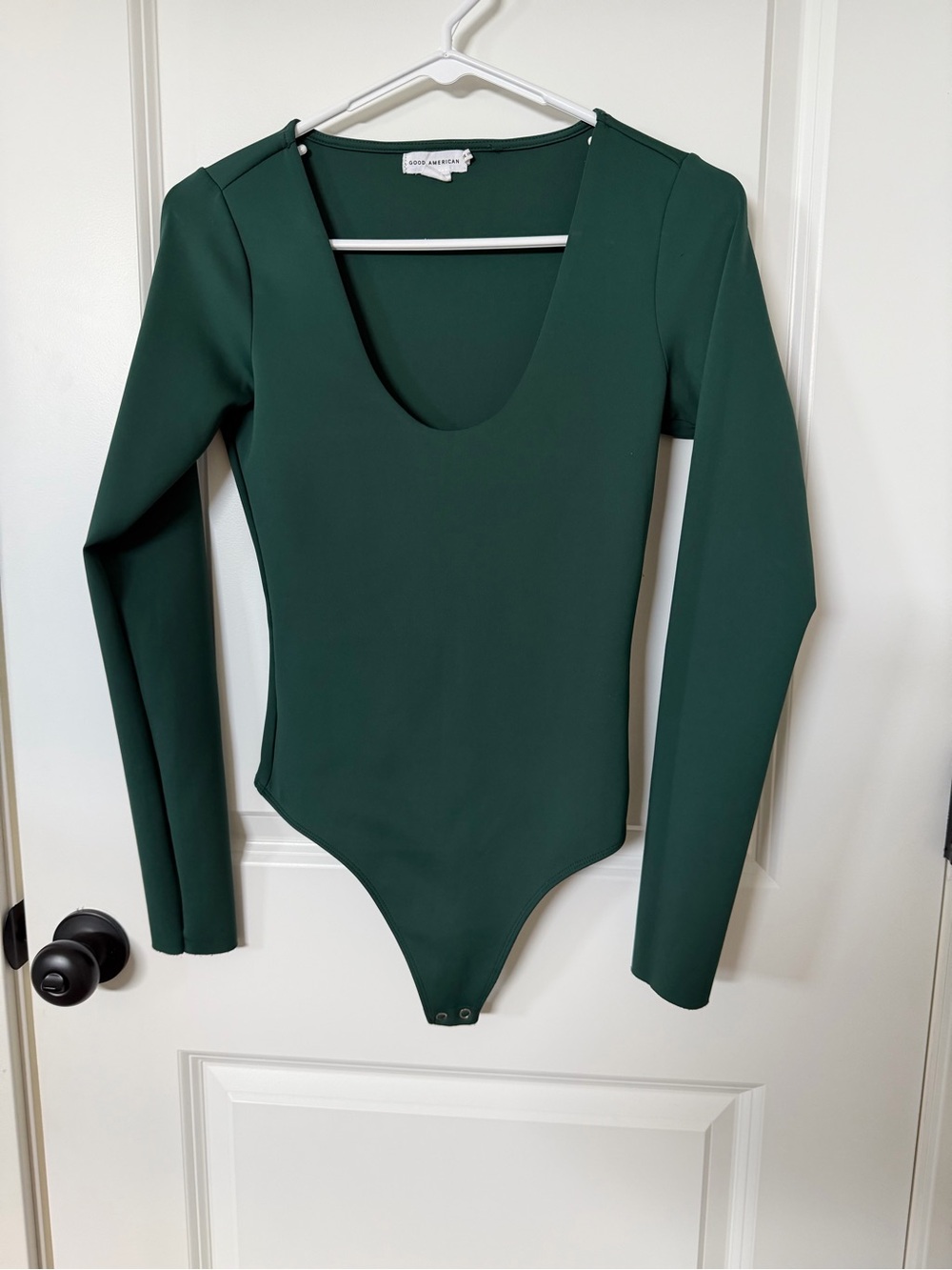 Good American Deep Forest Green Long Sleeve One-Piece Bodysuit